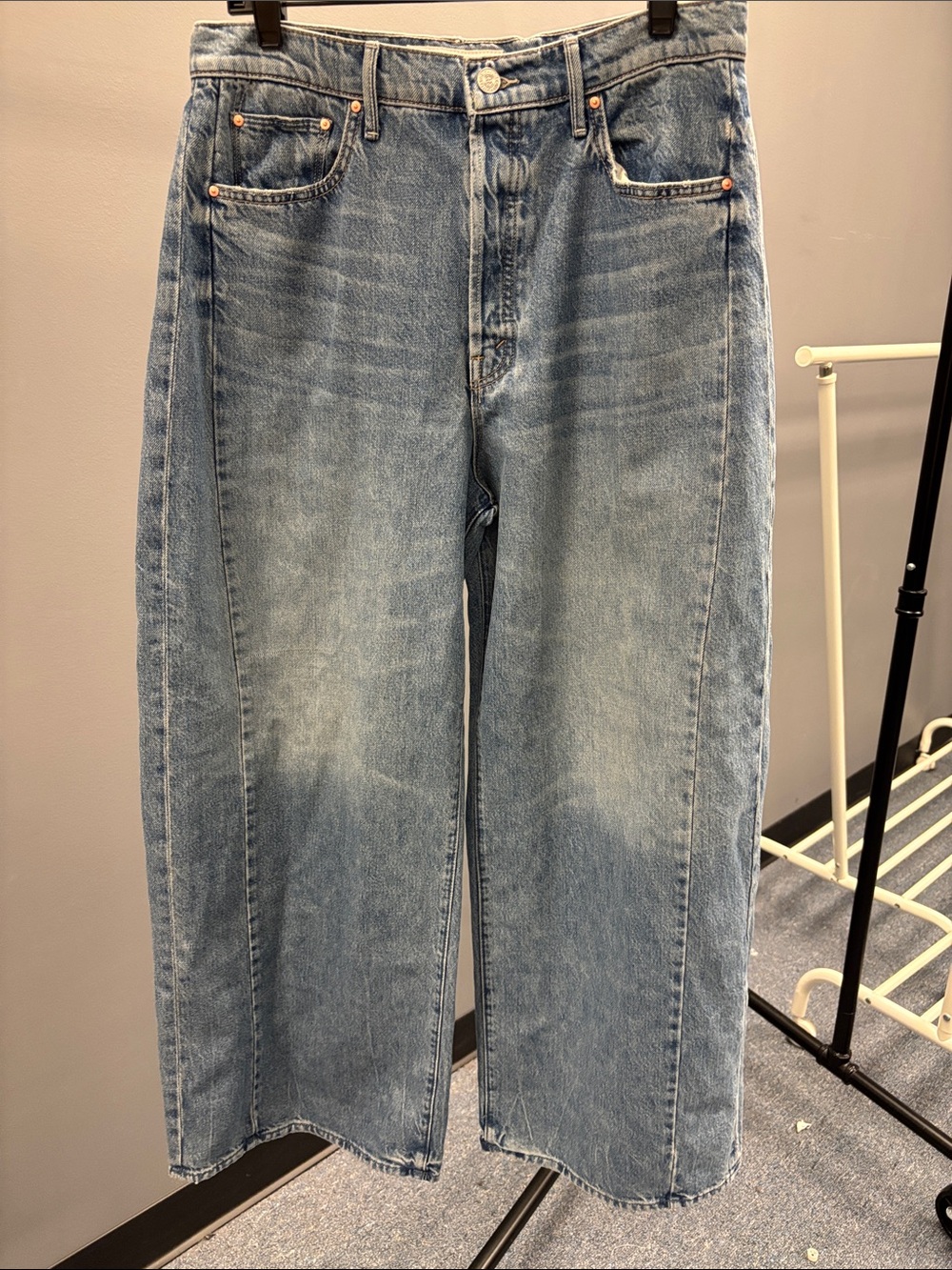 MOTHER Light Blue Wide Leg Flare Jeans - Picture 5 of 11